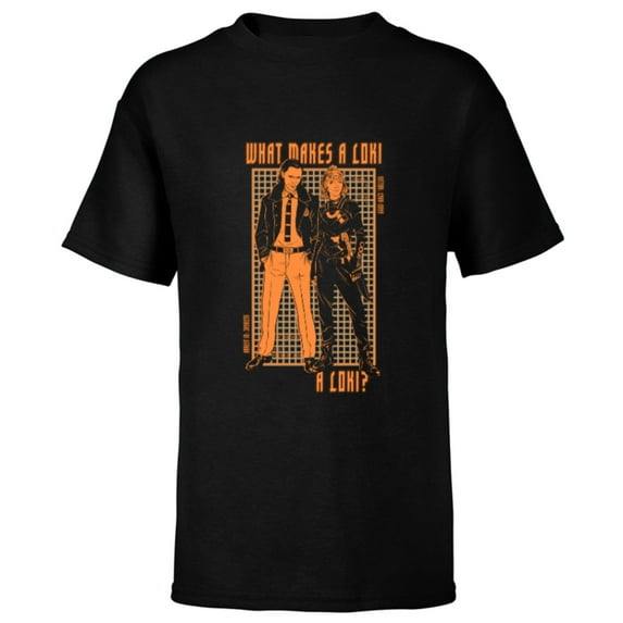Marvel Loki and Sylvie What Makes A Loki, A Loki? - Short Sleeve T-Shirt for Kids - Customized-Black