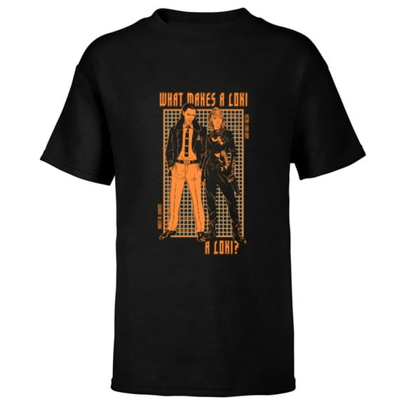 Marvel Loki and Sylvie What Makes A Loki, A Loki? - Short Sleeve T-Shirt for Kids - Customized-Black