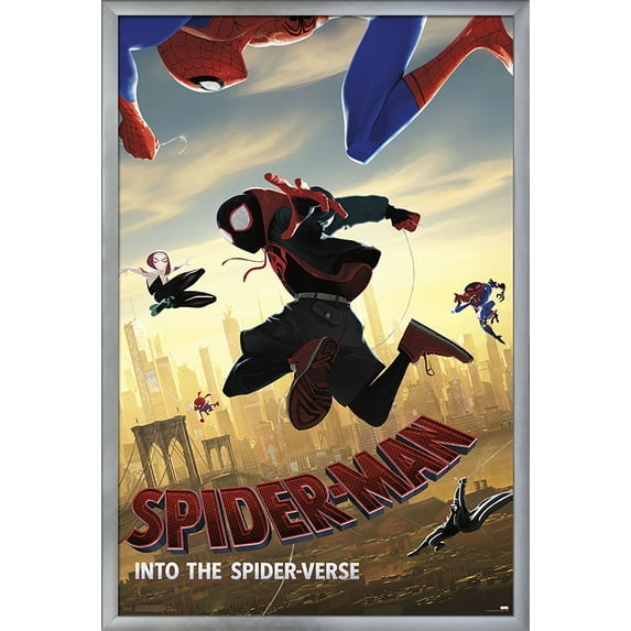 Marvel MCU - Spider-Man - Into The Spider-Verse - Dive Wall Poster, 22.375" x 34", Framed