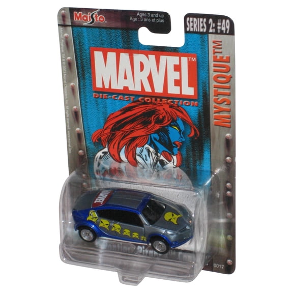 Marvel Maisto X-Men Mystique (2003) Series 2 Pontiac Piranna Concept Blue Toy Car #49