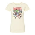 thumbnail image 1 of Marvel - Marvel Group Faded - Juniors Fitted Short Sleeve Graphic T-Shirt, 1 of 4