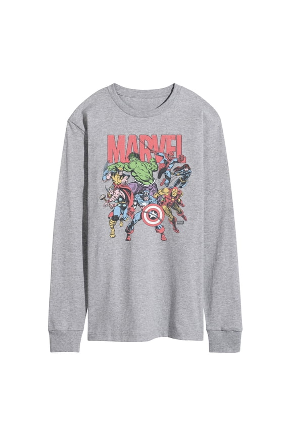 - Marvel Group Faded - Men's Long Sleeve Graphic T-Shirt