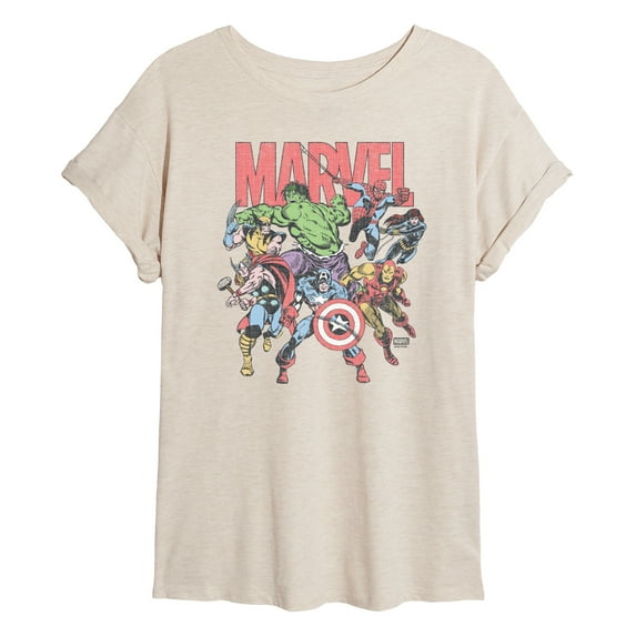 Marvel - Marvel Group Faded - Womens Oversized Graphic T-Shirt