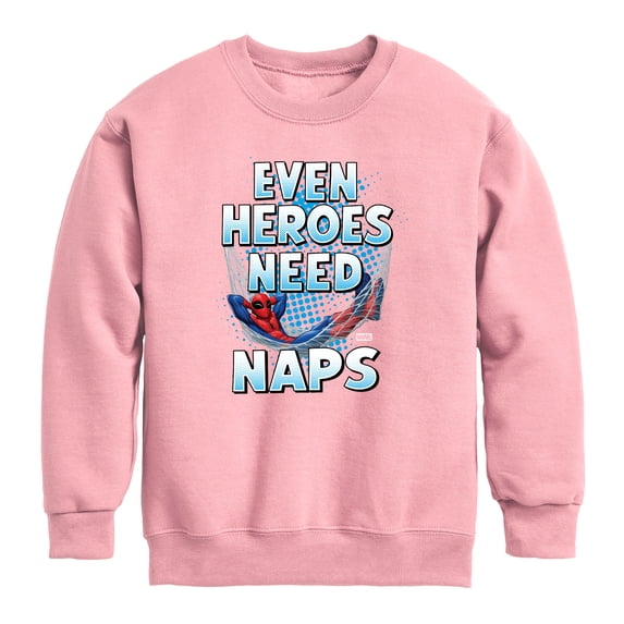 Marvel - Marvel Heros Need Naps - Youth Crew Fleece Sweatshirt