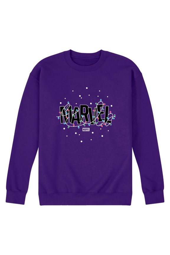- Marvel Holiday Lights - Men's Long Sleeve Crew Fleece Sweatshirt
