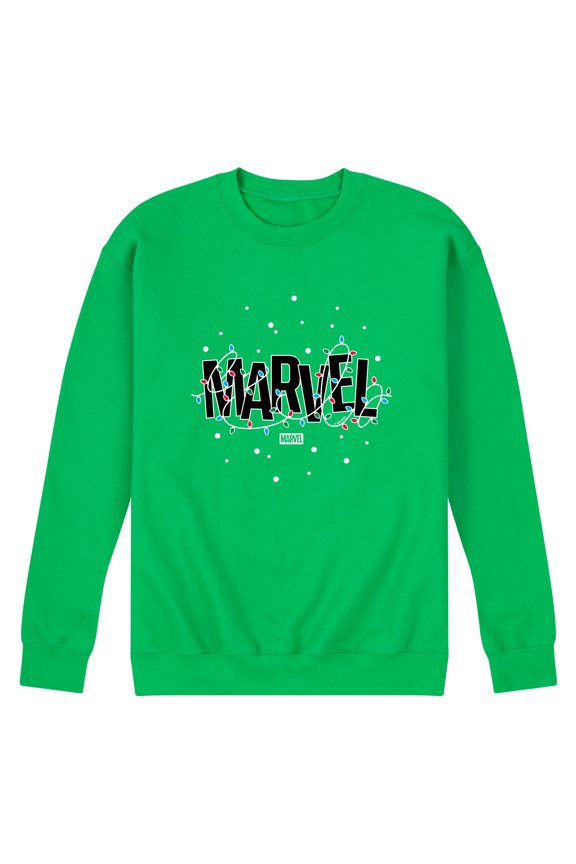 - Marvel Holiday Lights - Men's Long Sleeve Crew Fleece Sweatshirt