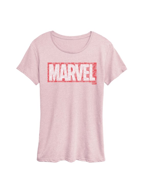 - Marvel Logo Word Fill Women's Short Sleeve Graphic T-Shirt