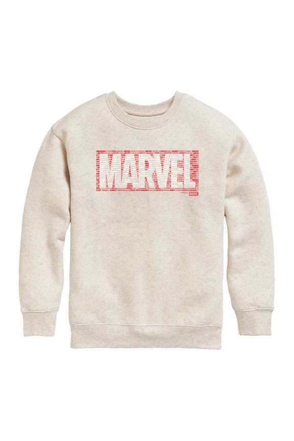 - Marvel Logo Word Fill - Youth Boys Crew Fleece Sweatshirt