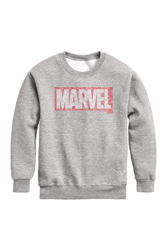 - Marvel Logo Word Fill - Youth Boys Crew Fleece Sweatshirt