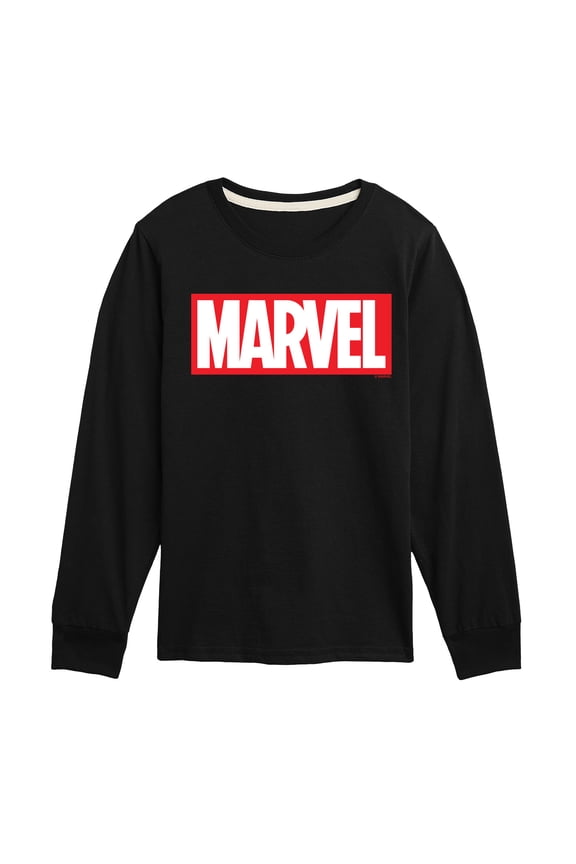 - Marvel Logo - Youth Boys Long Sleeve Graphic T-Shirt