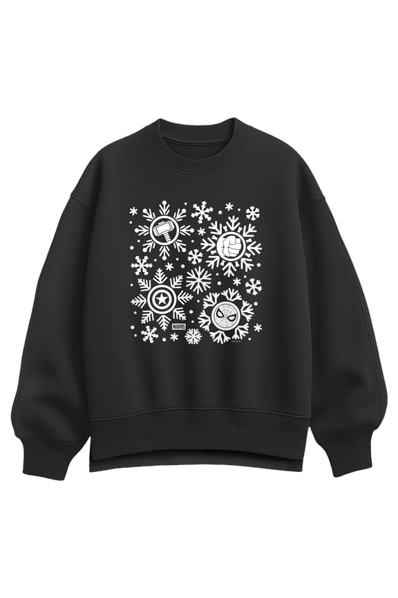 - Marvel Snowflakes  - Ladies Oversized Fleece Crew Sweatshirt