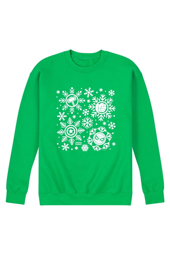 - Marvel Snowflakes - Men's Long Sleeve Crew Fleece Sweatshirt