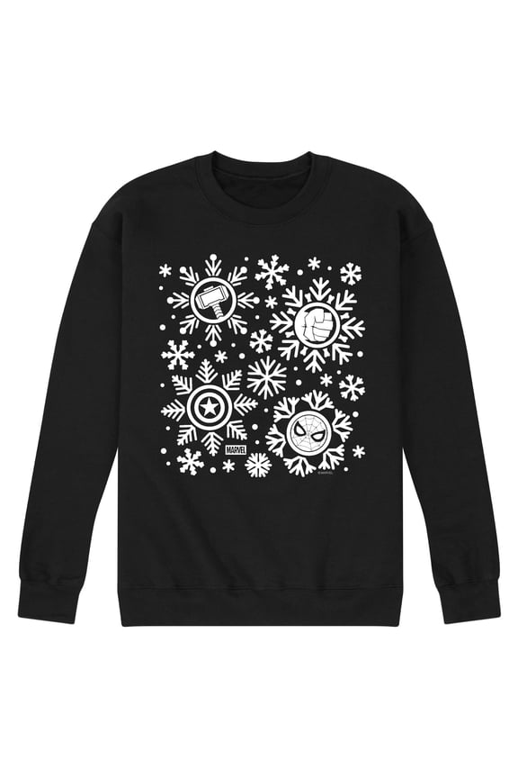 - Marvel Snowflakes - Men's Long Sleeve Crew Fleece Sweatshirt