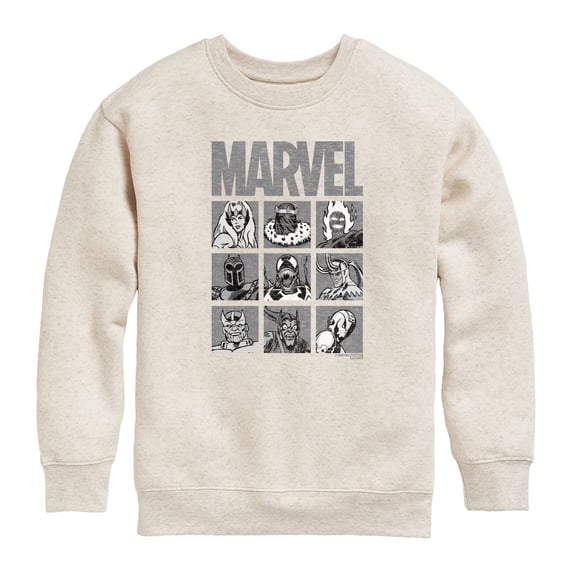 Marvel - Marvel Villain Grid - Youth Boys Crew Fleece Sweatshirt
