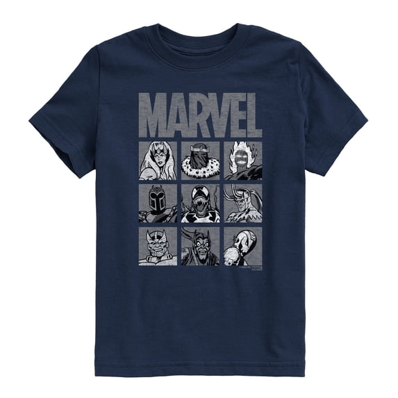 Marvel - Marvel Villain Grid - Youth Boys Short Sleeve Graphic T-Shirt