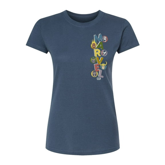 Marvel - Marvel Villains Stacked - Juniors Fitted Short Sleeve Graphic T-Shirt