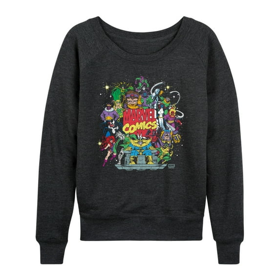 Marvel - Marvel Villian Collage - Women's French Terry Long Sleeve Pullover