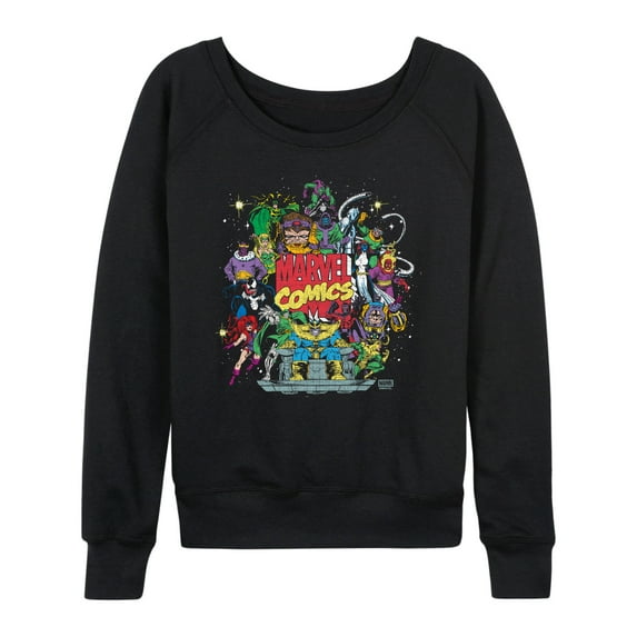 Marvel - Marvel Villian Collage - Women's French Terry Long Sleeve Pullover