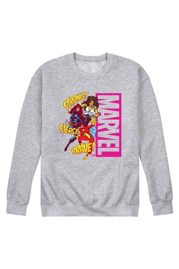 - Marvel Women Sound Effects - Men's Long Sleeve Crew Fleece Sweatshirt