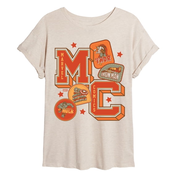 Marvel - Mc Collegiate Patches Women's Relaxed Fit T-Shirt