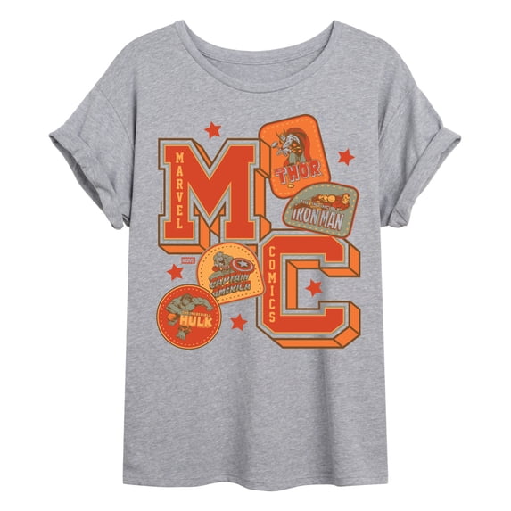 Marvel - Mc Collegiate Patches Women's Relaxed Fit T-Shirt