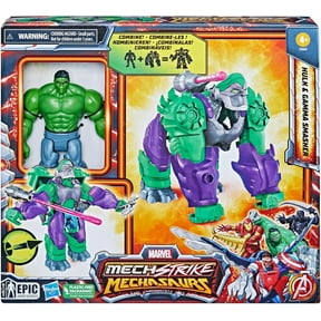 Marvel Mech Strike Mechasaurs, 4.5-Inch Hulk with Gamma Smasher Mechasaur Action Figures, Super Hero Toys for Kids Ages 4 and Up
