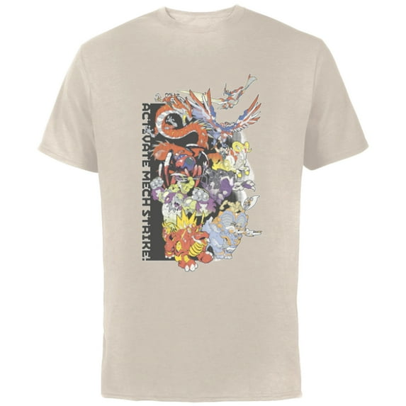 Marvel Mech Strike: Mechasaurs Avengers Activate Mech Strike - Short Sleeve Cotton T-Shirt for Adults - Customized-Natural