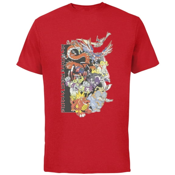 Marvel Mech Strike: Mechasaurs Avengers Activate Mech Strike - Short Sleeve Cotton T-Shirt for Adults - Customized-Red