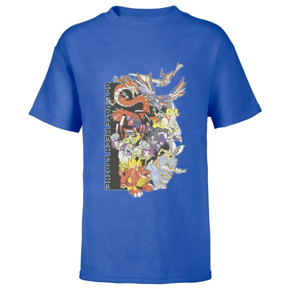 Marvel Mech Strike: Mechasaurs Avengers Activate Mech Strike - Short Sleeve T-Shirt for Kids - Customized-Royal