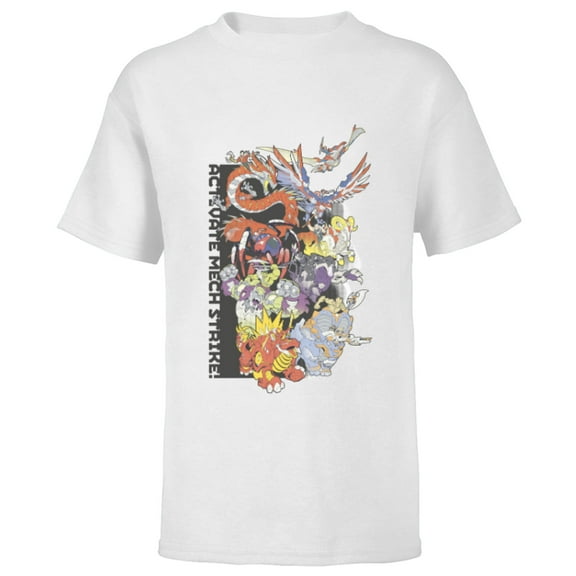 Marvel Mech Strike: Mechasaurs Avengers Activate Mech Strike - Short Sleeve T-Shirt for Kids - Customized-White
