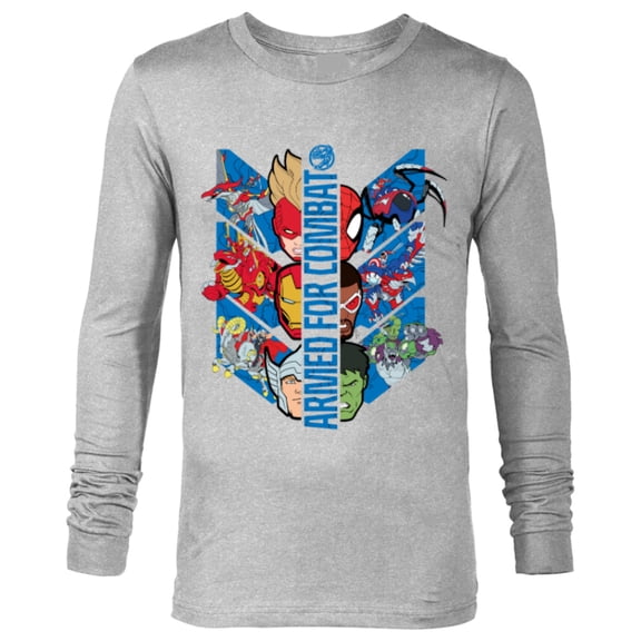 Marvel Mech Strike: Mechasaurs Avengers Armed for Combat - Long Sleeve T-Shirt for Men - Customized-Athletic Heather