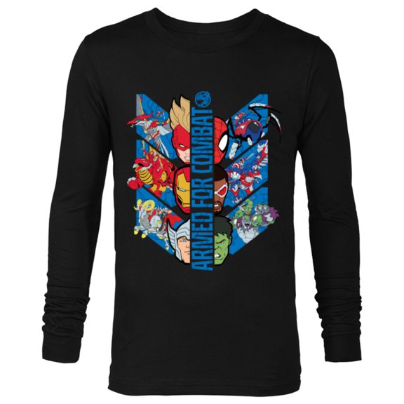 Marvel Mech Strike: Mechasaurs Avengers Armed for Combat - Long Sleeve T-Shirt for Men - Customized-Black