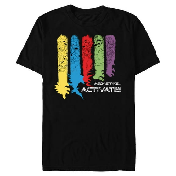 Marvel Mech Strike: Mechasaurs Avengers Armor Activate! - Short Sleeve Blended T-Shirt for Adults - Customized-Black