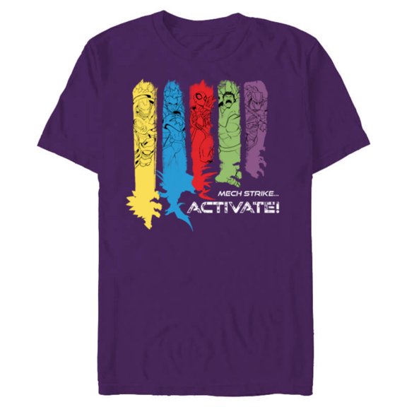 Marvel Mech Strike: Mechasaurs Avengers Armor Activate! - Short Sleeve Blended T-Shirt for Adults - Customized-Purple