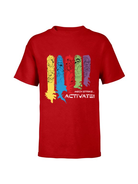 Mech Strike: Mechasaurs Avengers Armor Activate! - Short Sleeve T-Shirt for Kids - Customized-Red
