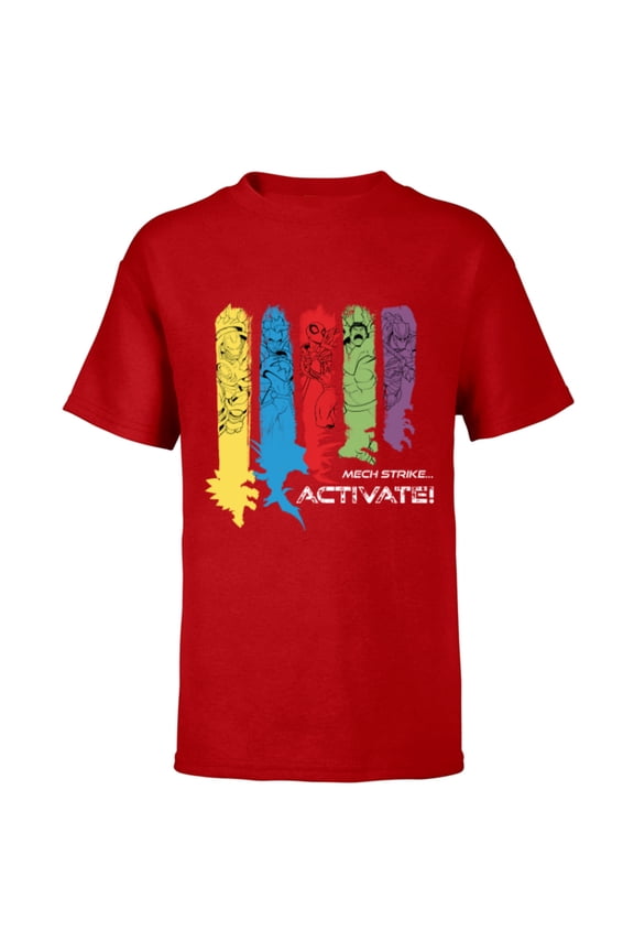 Mech Strike: Mechasaurs Avengers Armor Activate! - Short Sleeve T-Shirt for Kids - Customized-Red