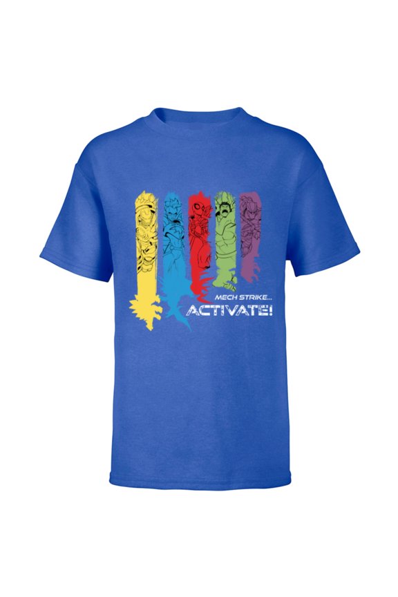 Mech Strike: Mechasaurs Avengers Armor Activate! - Short Sleeve T-Shirt for Kids - Customized-Royal
