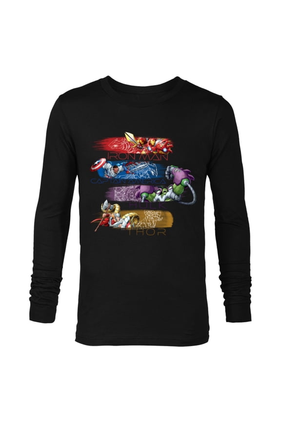 Mech Strike: Mechasaurs Avengers Four Armored Heroes - Long Sleeve T-Shirt for Men - Customized-Black