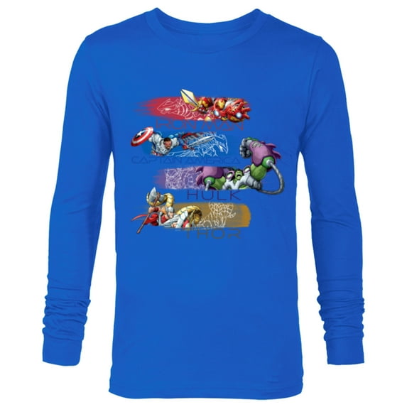 Marvel Mech Strike: Mechasaurs Avengers Four Armored Heroes - Long Sleeve T-Shirt for Men - Customized-Navy