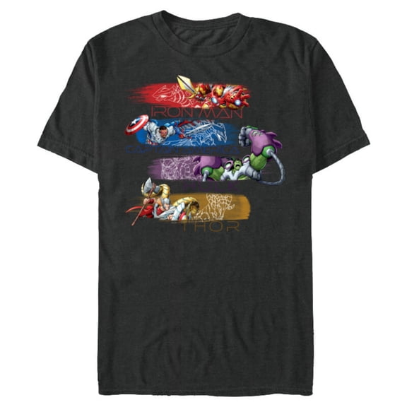 Marvel Mech Strike: Mechasaurs Avengers Four Armored Heroes - Short Sleeve Blended T-Shirt for Adults - Customized-Dark Heather