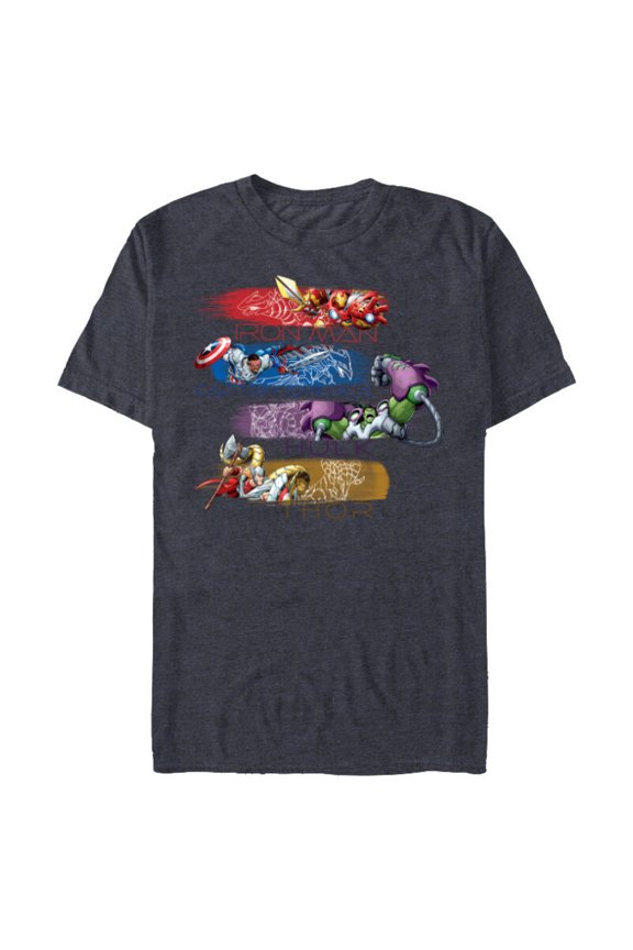 Mech Strike: Mechasaurs Avengers Four Armored Heroes - Short Sleeve Blended T-Shirt for Adults - Customized-Navy Heather