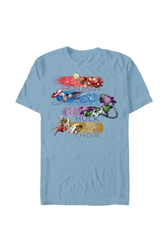 Mech Strike: Mechasaurs Avengers Four Armored Heroes - Short Sleeve Blended T-Shirt for Adults - Customized-Ocean Blue