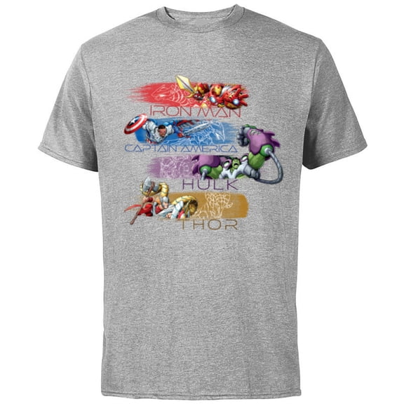 Marvel Mech Strike: Mechasaurs Avengers Four Armored Heroes - Short Sleeve Cotton T-Shirt for Adults - Customized-Athletic Heather