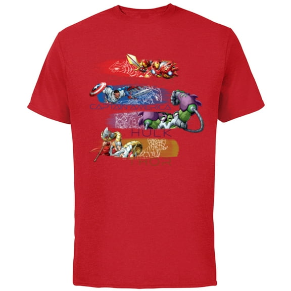 Marvel Mech Strike: Mechasaurs Avengers Four Armored Heroes - Short Sleeve Cotton T-Shirt for Adults - Customized-Red