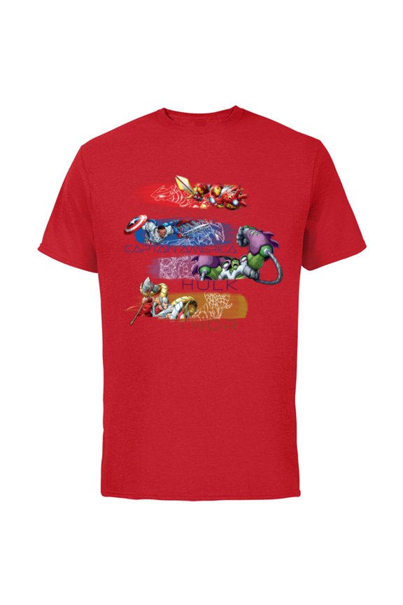 Mech Strike: Mechasaurs Avengers Four Armored Heroes - Short Sleeve Cotton T-Shirt for Adults - Customized-Red