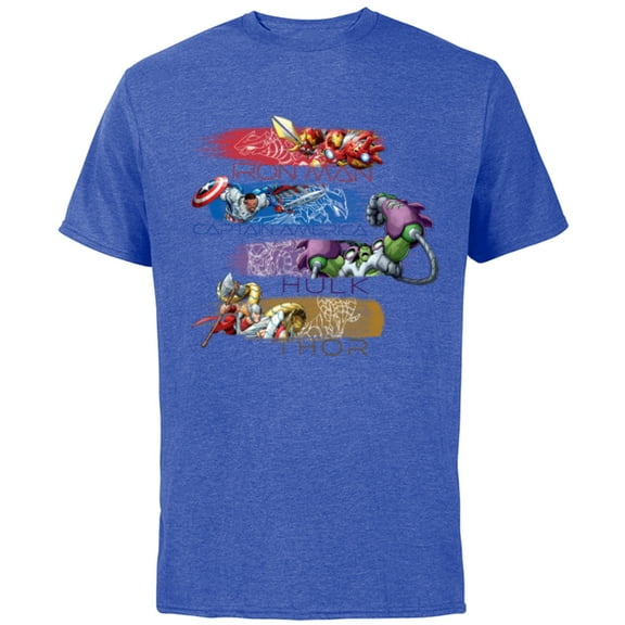 Marvel Mech Strike: Mechasaurs Avengers Four Armored Heroes - Short Sleeve Cotton T-Shirt for Adults - Customized-Royal Heather