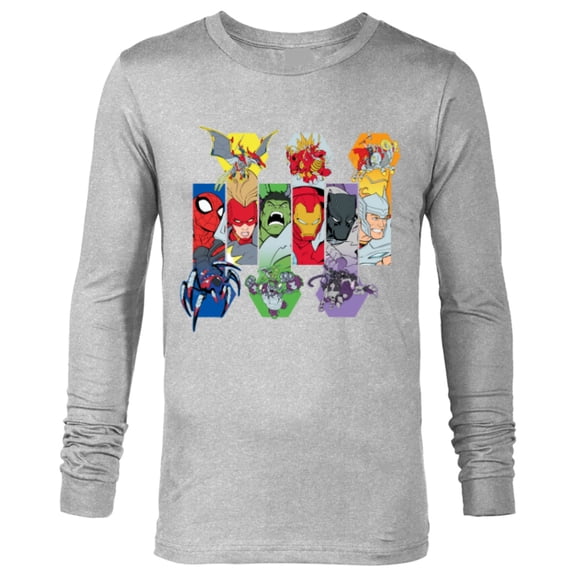 Marvel Mech Strike: Mechasaurs Avengers Heroes and Mechs - Long Sleeve T-Shirt for Men - Customized-Athletic Heather