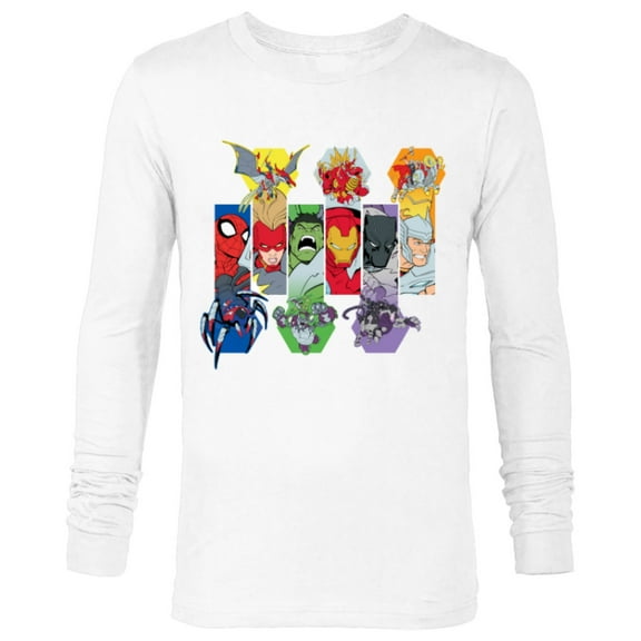 Marvel Mech Strike: Mechasaurs Avengers Heroes and Mechs - Long Sleeve T-Shirt for Men - Customized-White
