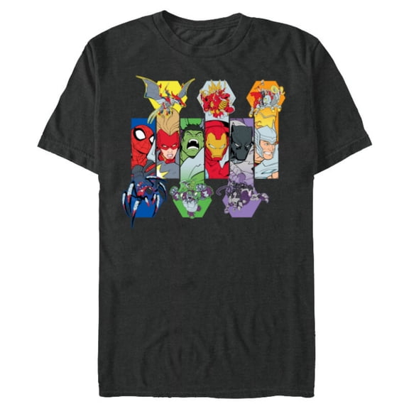 Marvel Mech Strike: Mechasaurs Avengers Heroes and Mechs - Short Sleeve Blended T-Shirt for Adults - Customized-Dark Heather