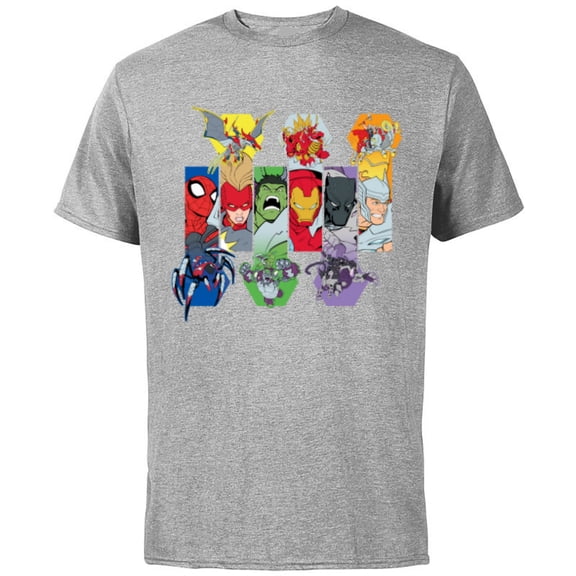 Marvel Mech Strike: Mechasaurs Avengers Heroes and Mechs - Short Sleeve Cotton T-Shirt for Adults - Customized-Athletic Heather